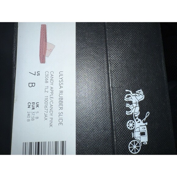 Coach C3068 Ulyssa Women's Rubber Pink Slide Sandals Size 7 - Picture 3 of 9